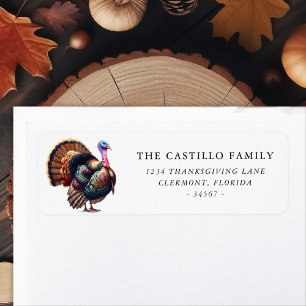 Aangepaste Thanksgiving Waterverf Turkije Etiket