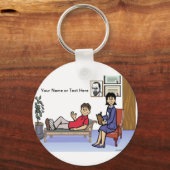 Aangepaste therapie, raadsman - Vrouw Cartoon Sleutelhanger (Voorkant)