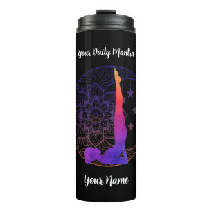 Aangepaste thermische tumbler met naam & mantra thermosbeker