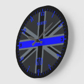 Aangepaste Thin Blue Line Dial Union-aansluiting o Grote Klok (Hoek)