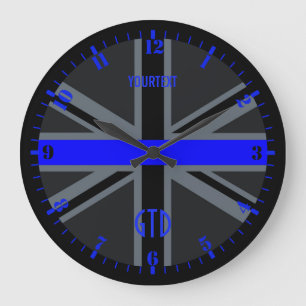 Aangepaste Thin Blue Line Dial Union-aansluiting o Grote Klok