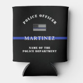 Aangepaste 'Thin Blue Line Police Officer' Blikjeskoeler (Voorkant)