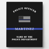 Aangepaste 'Thin Blue Line Police Officer' Fotoplaat (Voorkant)