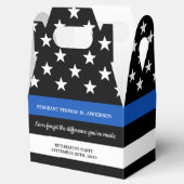 Aangepaste Thin Blue Line voor politieaftredingspa Bedankdoosjes (Geopend)
