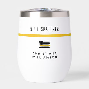 Aangepaste thin Gold Line Flag 911 Dispatcher