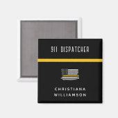 Aangepaste thin Gold Line Flag 911 Dispatcher Magneet (Voorkant / Achterkant)