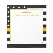 Aangepaste thin Gold Line Flag 911 Dispatcher Notitieblok (Voorkant)