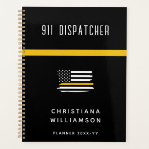 Aangepaste thin Gold Line Flag 911 Dispatcher Planner