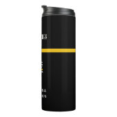 Aangepaste thin Gold Line Flag 911 Dispatcher Thermosbeker (Geroteerd rechts)