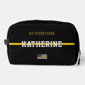 Aangepaste thin Gold Line Flag 911 Dispatcher Toilettasje (Voorkant)