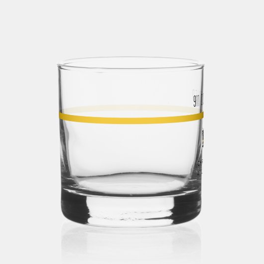 Aangepaste thin Gold Line Flag 911 Dispatcher Whisky Glas (Rechts)
