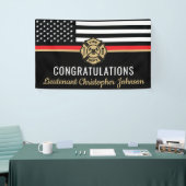 Aangepaste 'Thin Red Line Flag Firefighter Retirem Spandoek (Beurs)