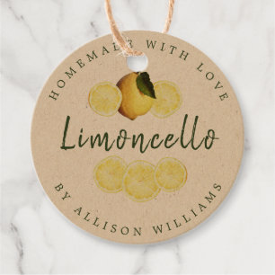 Aangepaste Thuisgemaakte Limoncello Kraft Favor Ta Bedankjes Labels