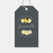 Aangepaste Thuisgemaakte Limoncello Off-Black Cade Cadeaulabel (Voorkant)