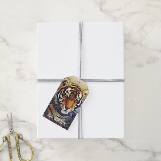 Aangepaste Tiger Tekst Gift Label Cadeaulabel (Met Touw)
