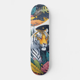 Aangepaste tijger joungle waterverf skateboard