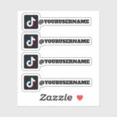 Aangepaste TikTok logo Social Media Naam Sticker (Vel)