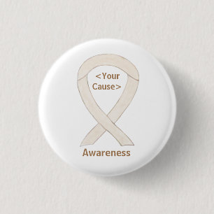 Aangepaste tinnen voor Cream- of Ivory Awareness R Ronde Button 3,2 Cm