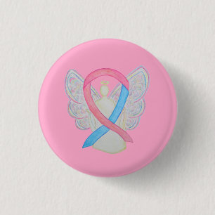 Aangepaste tinnen voor roze en blauwe engel ronde button 3,2 cm