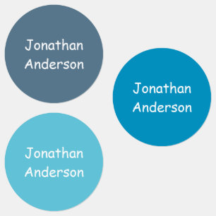 Aangepaste tinten van de naamlabels van Blue Kind Labels