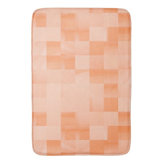 Aangepaste tinten van Perzik Fuzz Squares Badmat (Voorkant Verticaal)