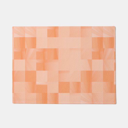 Aangepaste tinten van Perzik Fuzz Squares Deurmat (Voorkant)