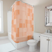 Aangepaste tinten van Perzik Fuzz Squares Douchegordijn (In situ)