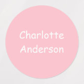 Aangepaste tinten van roze Kind Namen Labels (Design 2)
