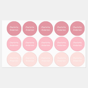 Aangepaste tinten van roze Kind Namen Labels