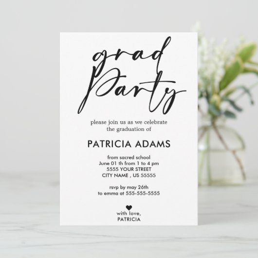 Aangepaste toevoeging | Elegant minimalistische af Kaart (Staand voorkant)