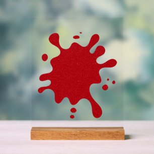 Aangepaste Tomaat Rode Glitter Acryl Splash Sign Bord