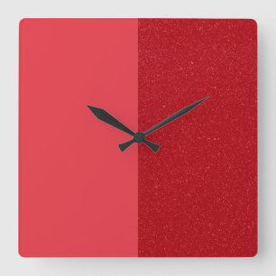 Aangepaste Tomaat Rood Gespleten Textuur Wandklok Vierkante Klok