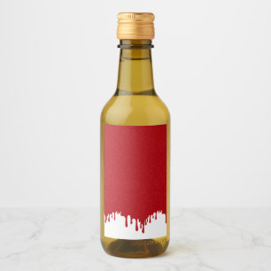 Aangepaste Tomaat Rood & Wit Druppel Mini Fles Eti Wijn Etiket