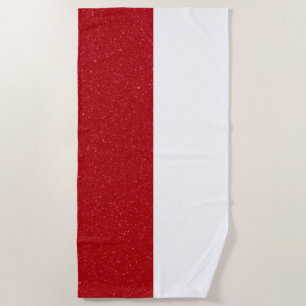 Aangepaste Tomaat Rood & Wit Strandhanddoek Strandlaken