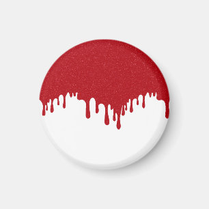 Aangepaste Tomatenrood Drip Magnet – Vet & Bewerkb Magneet