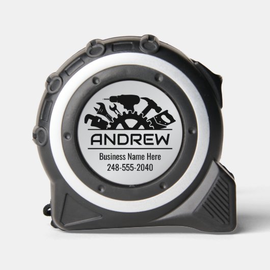 Aangepaste tools Monogram Naam en Business Logo Rolmaat (Voorkant)