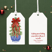 Aangepaste Topiary Kerstboom Cadeaulabel