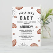 Aangepaste Touchdown American football Baby shower Kaart (Staand voorkant)