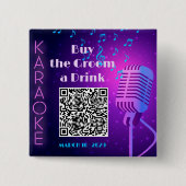 Aangepaste "Trakteer de Bruidegom op een Drankje" Vierkante Button 5,1 Cm (Voorkant)