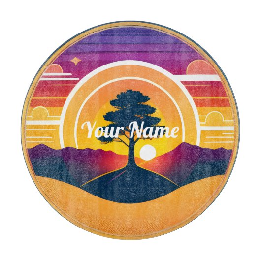 Aangepaste Tranquil Tree Board Glas Snijplank (Voorkant)