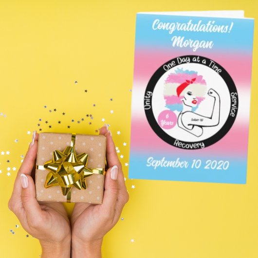 Aangepaste transgender nuchterheidskaart - Trans h Kaart