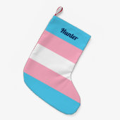 Aangepaste transgender Pride vlag Kleine Kerstsok (Voorkant (Hangend))
