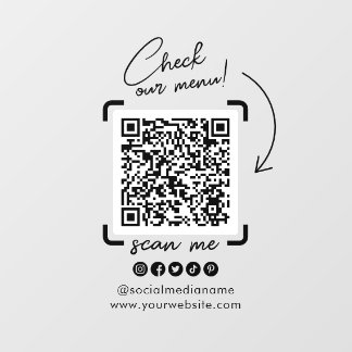 Aangepaste Transparante Zakelijke QR-code Social M Raamsticker
