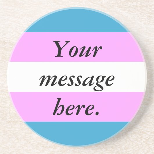 Aangepaste transvlag zandsteen onderzetter (Voorkant)