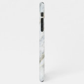 Aangepaste Trendy Blue Grey Brown Marble Stone Tex iPhone Hoesje (Linkerkant)