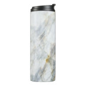 Aangepaste Trendy Blue Grey Brown Marble Stone Tex Thermosbeker (Gedraaid links)