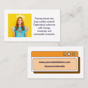 Aangepaste Trendy Influencer Social Media Browser Visitekaartje