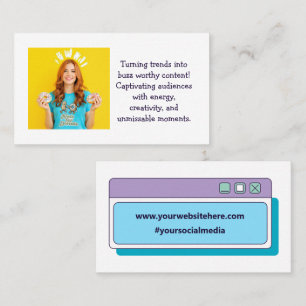 Aangepaste Trendy Influencer Social Media Browser Visitekaartje