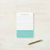 Aangepaste trendy minimalistische Aqua Green Notit Post-it® Notes (Op bureau)