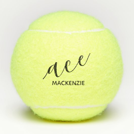 Aangepaste Trendy Moderne Initialen ACE Tennisballen (Voorkant)